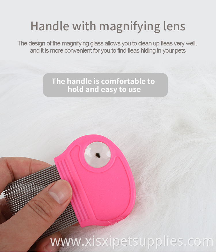 Factory Wholesale Pet Flea Iice Cleaner Comb Pet Cat Dog Needle Comb With Magnifying Glass